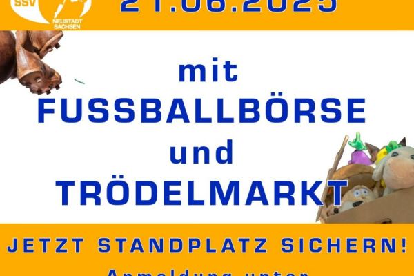 21.06.25 Trödelmarkt beim SSV - Jetzt Standplatz sichern 